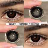 1 Pair Big Eyes Black Lenses Natural Gray Lenses Color Contact Lenses Eyes with Green Beautiful Pupils Lenses Yearly