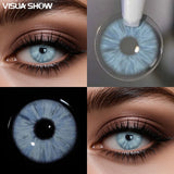 Blue Color Contact Lenses 14.2mm Small Pupil Yearly Disposable Eye Enlargement Lenses for Party Eyes Makeup