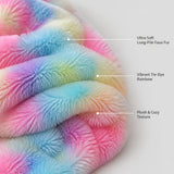 Soft Bubble Fleece Blanket 480GSM Warm Puffy Home Bed Throw Imitation-Rabbit Plush 100*160cm Throw Blanket