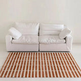 Retro Brown And White Striped Carpet American Ins Style Living Room Bedroom Non Slip Wear Carpet Home Decoration