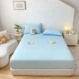 Solid Color Bed Hats Made of Puffon Yarn for Spring/Summer 2025 Skin-friendly Breathable Mattress Cover with Elastic Bedspread