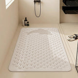 Non-Slip PVC Shower Bath Mat with Suction Cups Hydrophobic Hollow Massage Bathtub Pad Quick-Drain Thickened Bathroom Floor Mat
