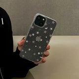 Luxury Bling Glitter Star Clear Case For iPhone 15 14 Pro Max 13 12 14 15 16 Pro Shockproof Transparent Soft Cover