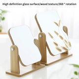 Makeup Mirror Standing Wooden Can Rotate 360 Degrees Generally Used In Dormitories And Homes Convenient To Use