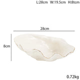 Ceramic Plate Seashell Fruit Bowl Mussel Candy Box Desktop Storage Container Jewelry Tray Home Decoration