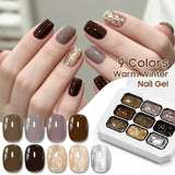 9-colors Warm Winter Pat Painting Gel Nail Polish Gradient Patting Gel Smudge Canned High Saturation Semi-Solid UV Gel Varnish
