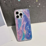 Fashion Glitter Starry Gradient Phone Case For iPhone 15 16 Pro Max 16E 14 13 11 12Pro Max 7 8Plus SE2 X XS XR Shockproof Cover