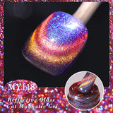 BORN PRETTY 10ml Black Glass Cat Magnetic Gel Nail Polish Ultra Shine Gold Silver Glitter Soak Off UV LED Gel Nail Art Varnish