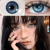 Yearly Green Iris Colored Contact Lenses 1 Pair with Natural Pupil Color And Prescription 0-8 Degrees Annual  Make Up