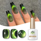 Green Guava Gel Nail Polish Cat Magnetic Light 10ml Sparkling Glass Bead Soak Off UV LED Varnish Salon Maniucre