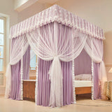 Four Season Bed Curtain Canopy for Girl Room Palace Mosquito Net with Frame Romantic Shading Three-door Bedcover Decor