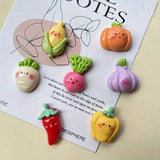 7pcs fun cartoon vegetable refrigerator stickers, personalized refrigerator decoration magnets, home decoration, kitchen supplie