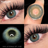 1 Pair Mira Halo Series Colored Contact Lenses Natural Brown Pupils Eyes Contact lenses Gray Soft Contacts 14.50mm