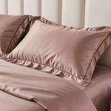 2Pcs 100% Eucalyptus Lyocell Fibre Pillowcase Silky Wide Edge Decorative Pillow Case Solid Color Summer Cooling Pillow Cover