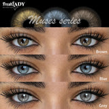 1 Pair Muses Series Colored Contact Lenses Natural Brown Pupils Eyes Contact lenses Big Eyes Soft Contacts 14.50mm