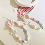 DIY Bow Knot Phone Pendant Bead Chain Lanyard Strap Cord Handmaed For Iphone Bracelet Keychain