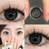 1 Pair High Quality Black Large Diameter Color Contact Lenses for Eyes Annual Soft Round Beautiful Pupils Fast Shipping