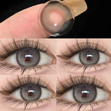 1Pair Color Contact Lens Pupils Nature High Quality Myopic Blue Black Eyes - 0.00 to- 8.00 Diopter Lenses