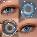 Blue Color Contact Lenses 14.2mm Small Pupil Yearly Disposable Eye Enlargement Lenses for Party Eyes Makeup