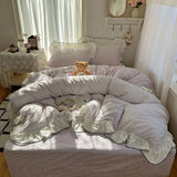 Class A French style printing lace four-piece set, simple small fresh bedding