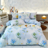 Ikeehome  new cotton printing four-piece quilt cover student dormitory single bed sheet bedding three-piece set