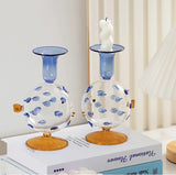 Creative Glass Pufferfish Shaped Candle Holder Christmas Decorations Cute Candlesticks for Candle Ornament Home Decoration Gifts