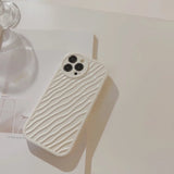 Simplicity 3D Ripples Texture White & Transparent Case for iPhone 15 14 13 Pro Max Back Phone Cover for 12 11 X XR Xs 7 8 SE2020