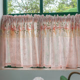 French Countryside Embroidery Lace Short Curtain Without Punching Blackout Curtain Velcro Pink Romantic Home Decoration Curtain