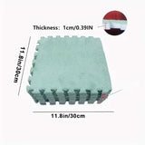 12Pcs Soft Plush Foam Floor Mat Interlocking Carpet Tile Non Slip Thick Play Mat for Living Room Bedroom Kids Room Home Decor