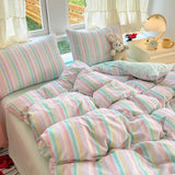 Oxygen Double Layered Four-Piece Bedding Set Fresh Floral Duvet Cover Bed Sheet Bed Canopy Student Dormitory 3-Piece Set