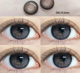 2pcs Color Contact Lenses Black Large Diameter 14.5mm Myopia Diopter -0.00to-8.00 Beauty Pupil High Quality Natural Lens