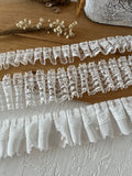 White Lace Lace Ribbons Accessories Lace Trim Handmade DIY Extended Clothes Pleated Sewing Decorative Fabric Skirt Hem Fabric