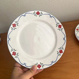 Creative Floral Plate Household Circular Serving Plates High-end Simple Fruit Dessert Dish Nordic Style White Ceramic Tableware