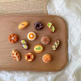 12Pcs French Bread Food Cake Sweet Donut Dessert Fridge Magnets Strong Magnetic Push Pin for Photo Message Traceless Fixed Decor