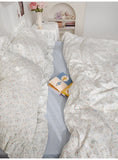 Lilys  Fre Floral Little Girl Cotton Bedding Set Tee Four Pieces Suite Snail Tower Pure Cotton Bed Linens for Kids