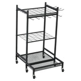 Garden Tool Organizer Yard Rack with Wheels Multipurpose 3 Tier Garage Tools Organizer for for Cleaning Supplies