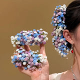 Gypsy Simulated Flower Bouquet Hair Clip High End Exquisite Hair Jewelry