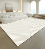 Living Room Oversized Carpet White Lines Bedroom Carpets Minimalist Stripes Home Rug Fluff Non-slip Machine Washable Rugs Tapete