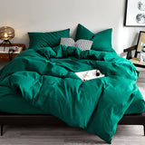 Black Bedding Set Microfiber Duvet Cover Set Sheet Pillowcase Home Bedclothes 3/4pcs Queen King Home Linens