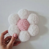 Ins Boho Handmade Macrame Daisy Flower Pompom Pink Wall Decor Nordic Yarn Sticker for Kids Room Nursery Ornament Photo Props