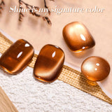 10ml Brown Cat Eye Gel Nail Polish Golden Magnetic Gel Polish Semi Permanent Soak Off UV LED Nail Art Varnish All Seasons