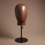 Head-Shaped Display Stand Adjustable Height Hairpiece Stand Hat Display Head Metal Pole Beauty Supply Round Base