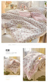 French Style Double-Layer Yarn Bean Quilt Spring and Autumn Warmth Quilt Adult Double Four Seasons Comforter Quilt Lace Ruffles