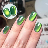 10ml Imperial Green Cat Magnetic Gel Nail Polish Spring Summer Sparkling Glass Bead Soak Off Christmas Decoration