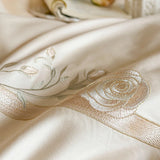 Embroidery Cotton Bedding Set Underwear Duvet Cover Set Bed Linens Solid Color RU SEA EU AU Size