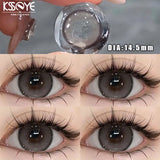 2Pcs New Colored Contact Lenses with Prescription Myopia Degree 0.00- 8.00 Grey Purple  Lens Eye Beauty Pupil Soft Lens