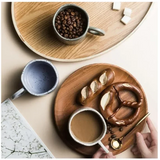 Creative Ring Handle Ceramic Mug Korean ins style Irregular Splash ink Coffee Cup Office Home Breakfast Tea Cup Handgrip Mug