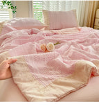 Bubble Cotton Summer Quilt Air Conditioning Quilt Soft Skin-friendly Lightweight Adults Single Double Home Textiles 200*230cm