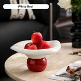 Modern Wave Irregular Ceramic Draining Tray Kitchen Fruits Snack Decorative Tray Tableware Living Room High-footed Tray
