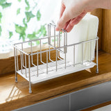1 Stainless Steel Table Top Drain Rack, Household Adjustable Sink Storage Rack, Suitable For Kitchen, Bathroom, Sponge Storage